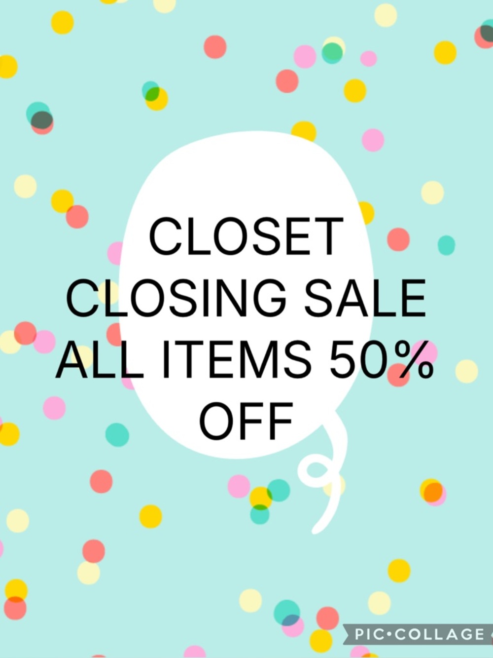 Closet Closing Sale Graphic - Mint with Confetti